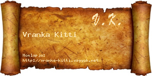 Vranka Kitti névjegykártya